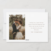 Modern Just Married Pas getrouwd 2 Foto Kerst Feestdagenkaart (Achterkant)