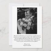 Modern Just Married Photo Custom Wedding Thank You Aankondiging (Achterkant)