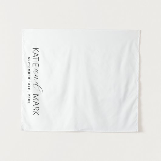 Modern Just Married Wedding Fabric Car Banner Sign Wandkleed (Voorkant (horizontaal))