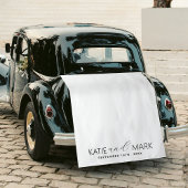 Modern Just Married Wedding Fabric Car Banner Sign Wandkleed