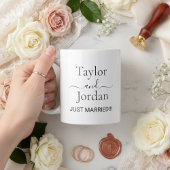 Modern "Just Married" Wedding Minimalist  Grote Koffiekop