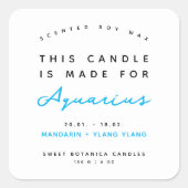 Modern kaars zodiac label (Voorkant)