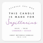 Modern kaars zodiac label (Voorkant)