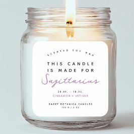 Modern kaars zodiac label