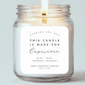 Modern kaars zodiac label