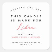 Modern kaars zodiac label (Voorkant)