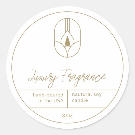 Modern kaarsenetiket ronde sticker (Voorkant)