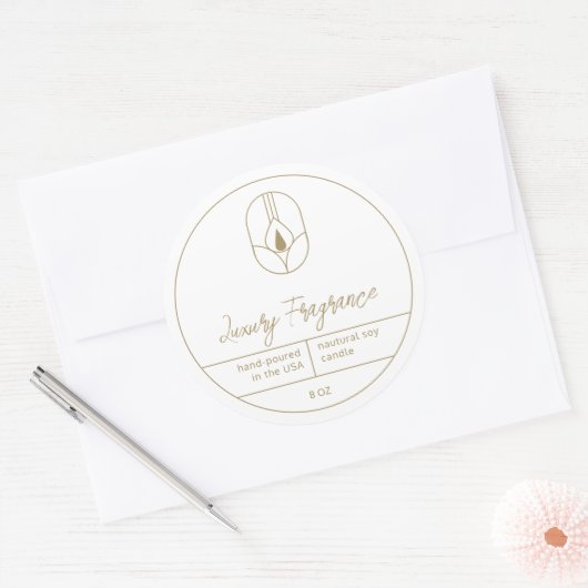 Modern kaarsenetiket ronde sticker (Envelop)
