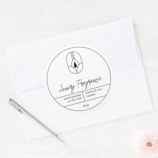 Modern kaarsenetiket ronde sticker (Envelop)