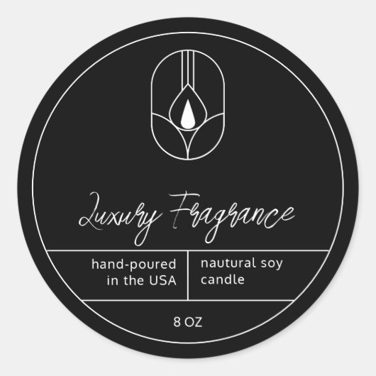 Modern kaarsenetiket ronde sticker (Voorkant)