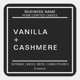 Modern kaarsenetiket vierkante sticker