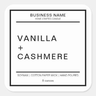 Modern kaarsenetiket vierkante sticker