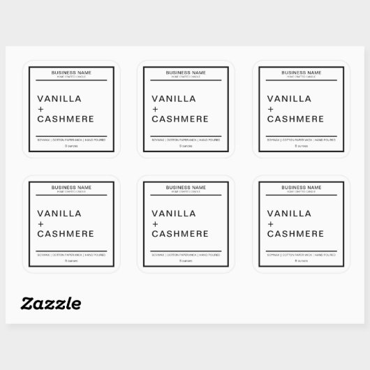 Modern kaarsenetiket vierkante sticker (Vel)