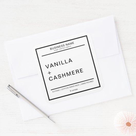 Modern kaarsenetiket vierkante sticker (Envelop)