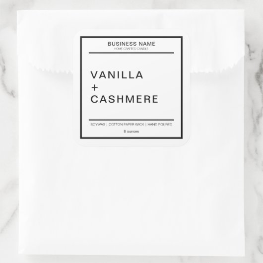 Modern kaarsenetiket vierkante sticker (Tas)