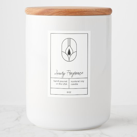 Modern kaarsenetiket voedselcontainer etiket (Voorkant)