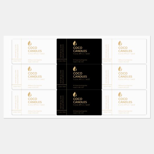 Modern kaarsenlabel labels (Vel)