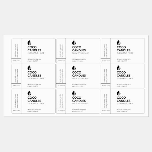 Modern kaarsenlabel labels (Vel)