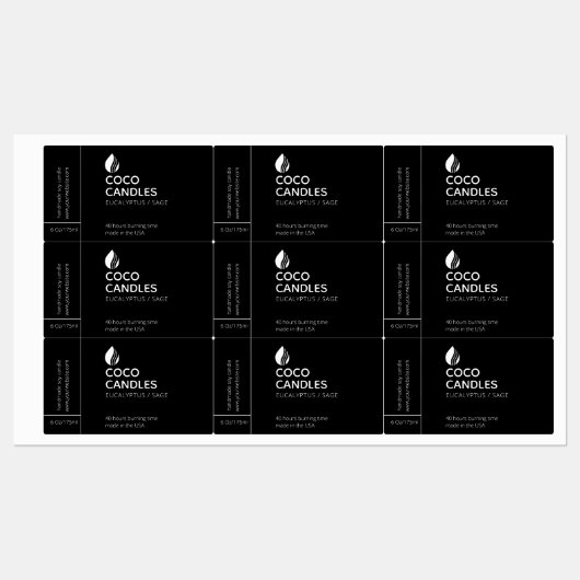 Modern kaarsenlabel labels (Vel)