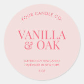 Modern kaarsenlabel ronde sticker (Voorkant)