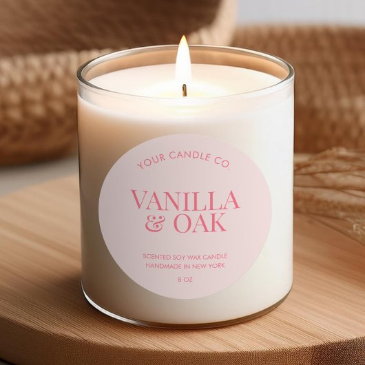 Modern kaarsenlabel ronde sticker