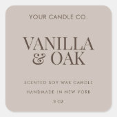 Modern kaarsenlabel vierkante sticker (Voorkant)