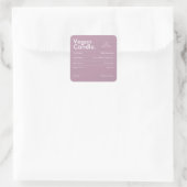 Modern kaarsenlabel vierkante sticker (Tas)