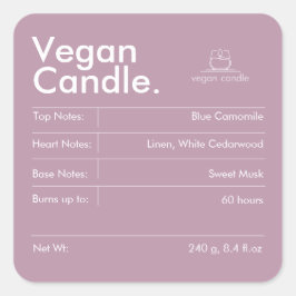 Modern kaarsenlabel vierkante sticker