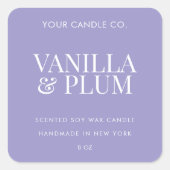 Modern kaarsenlabel vierkante sticker (Voorkant)