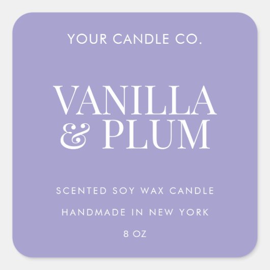 Modern kaarsenlabel vierkante sticker (Voorkant)