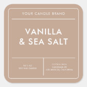 Modern kaarsenlabel vierkante sticker (Voorkant)