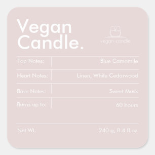 Modern kaarsenlabel vierkante sticker