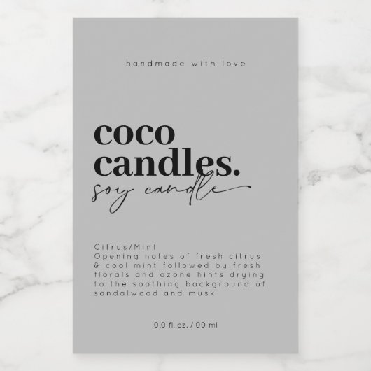 Modern kaarsenlabel voedselcontainer etiket (Enkel label)