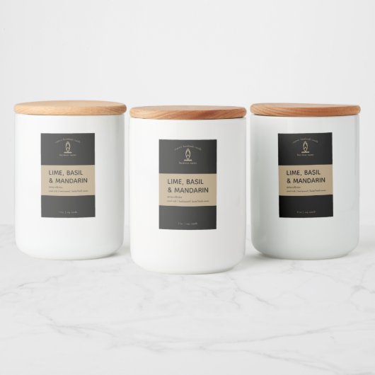 Modern kaarsenlabel voedselcontainer etiket (Flessen)