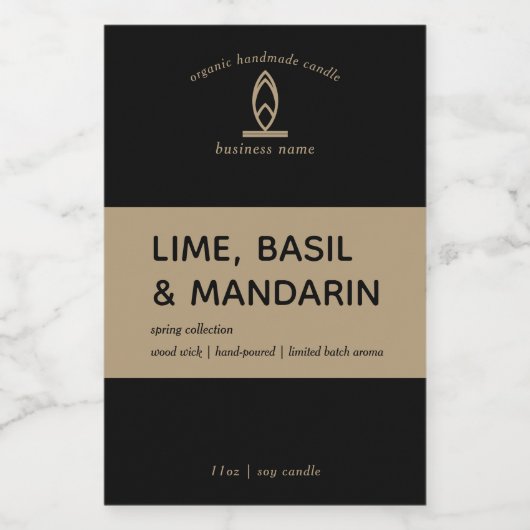 Modern kaarsenlabel voedselcontainer etiket (Enkel label)