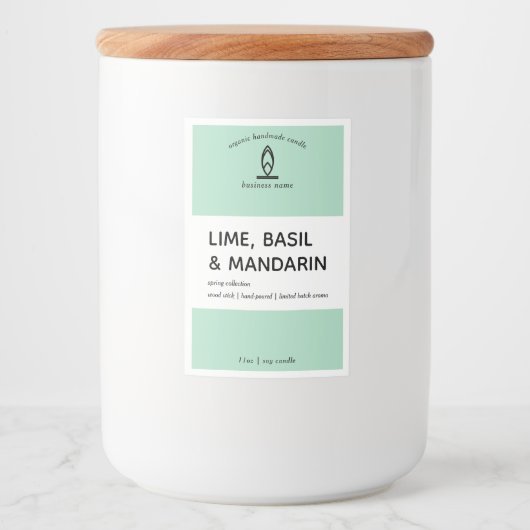 Modern kaarsenlabel voedselcontainer etiket (Voorkant)