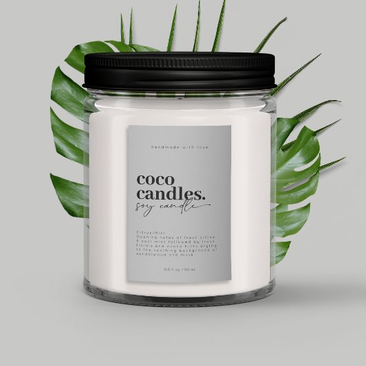 Modern kaarsenlabel voedselcontainer etiket