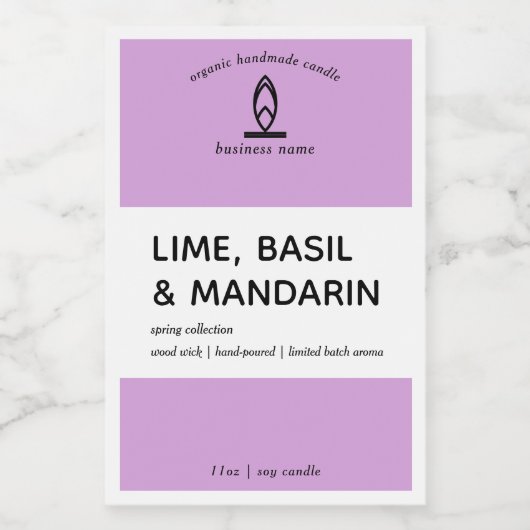 Modern kaarsenlabel voedselcontainer etiket (Enkel label)