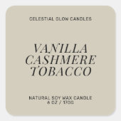 Modern kaarsetiket minimal product sticker (Voorkant)