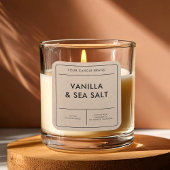 Modern Kaarslabel van Kraftpapier Vierkante Sticker