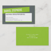 MODERN KAART cool vet lime groen grijs Visitekaartje (Voorkant / Achterkant)
