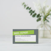 MODERN KAART cool vet lime groen grijs Visitekaartje (Staand voorkant)