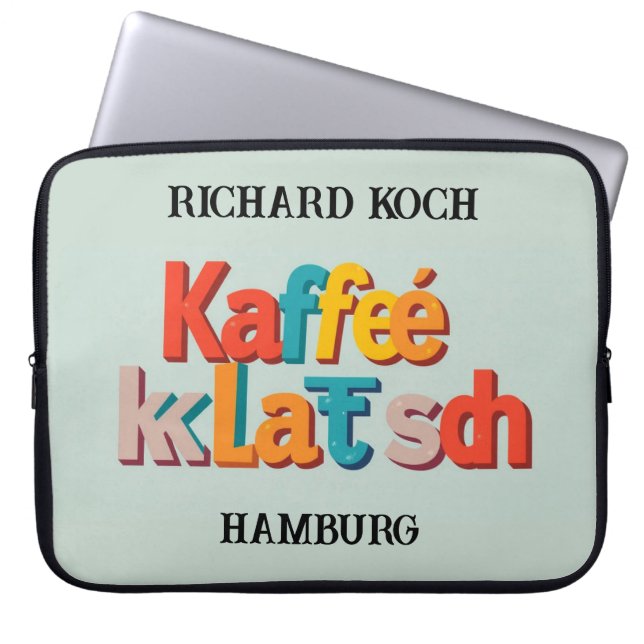 Modern Kaffeeklatsch German Heritage Custom  Laptop Sleeve (Voorkant)