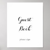 Modern kalligrafie gastboek bord poster (Voorkant)