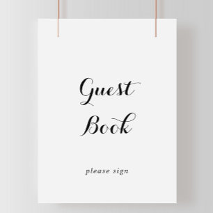 Modern kalligrafie gastboek bord poster