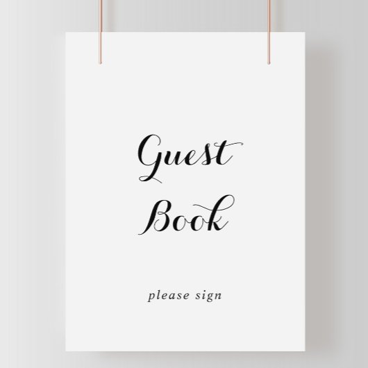 Modern kalligrafie gastboek bord poster