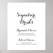 Modern kalligrafie handtekening drankjes bord poster (Voorkant)