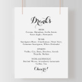 Modern kalligrafie huwelijksdranken menu bord poster