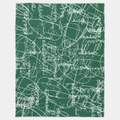 Modern kalligrafie patroon van handtekeningen op g fleece deken (Voorkant)