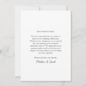 Modern kalligrafie script bruiloft drie foto bedankkaart (Achterkant)